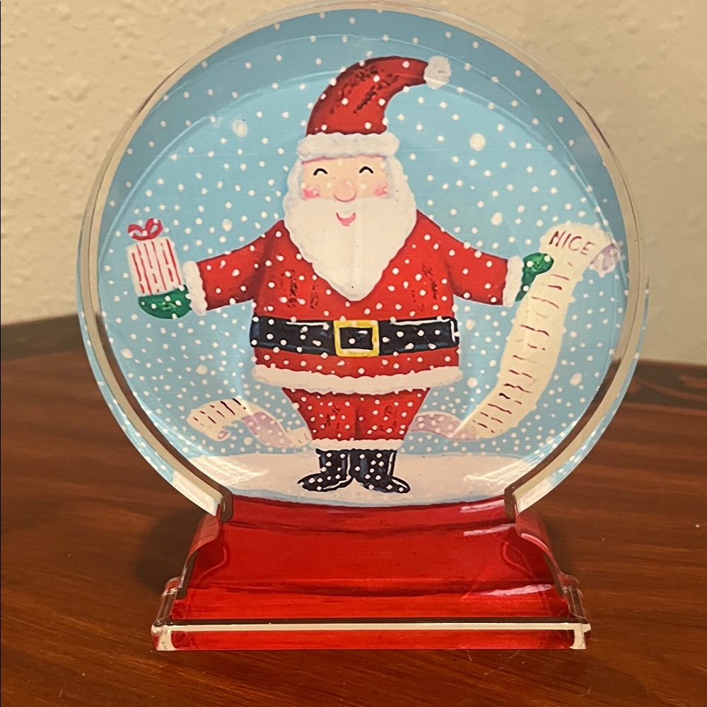 Santa Acrylic Snow Globe Holiday Decor